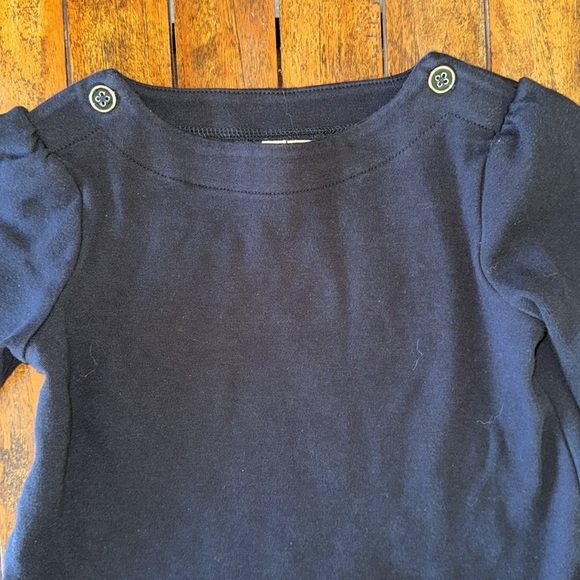 Janie and Jack Girls 4T Black Fur Trim Top - Picture 3 of 7